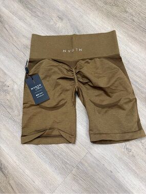 NVGTN Seamless Scrunch Biker Shorts Women’s M Olive Green 249